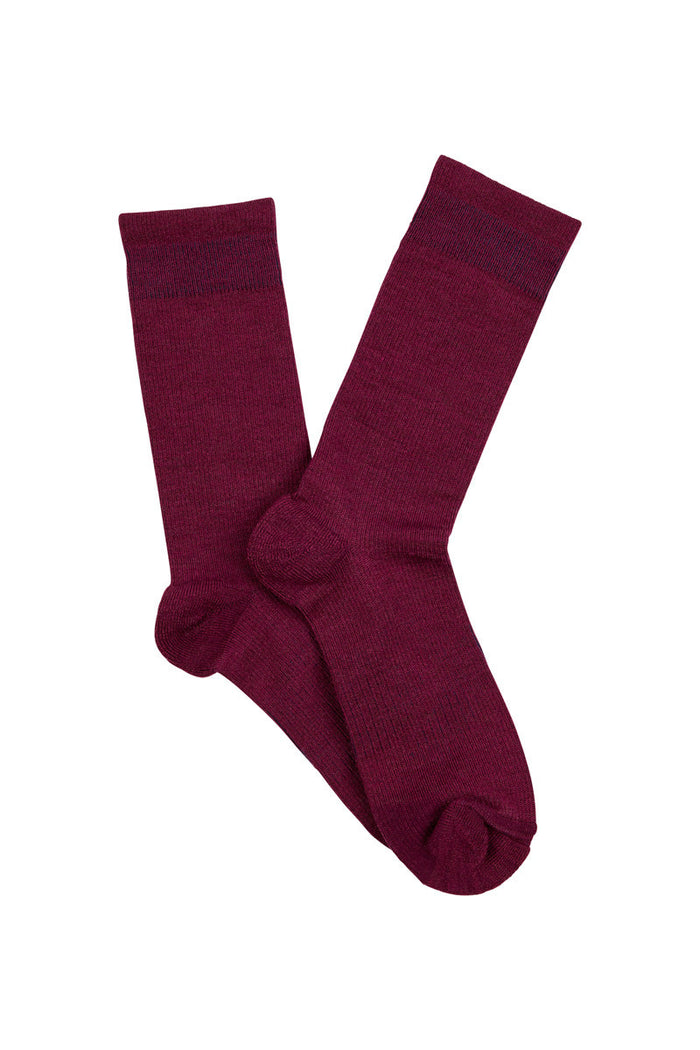 Women's Overlander® Merino Wool Lifestyle Crew Socks- Burgundy Melange