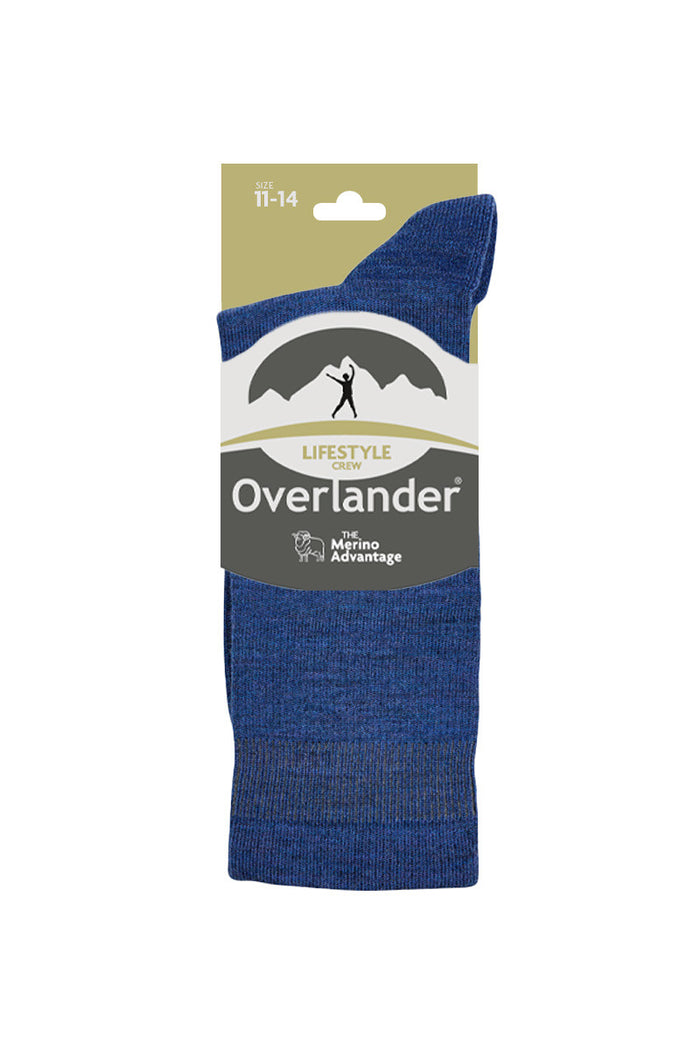 Women's Overlander® Merino Wool Lifestyle Crew Socks- Navy Melange