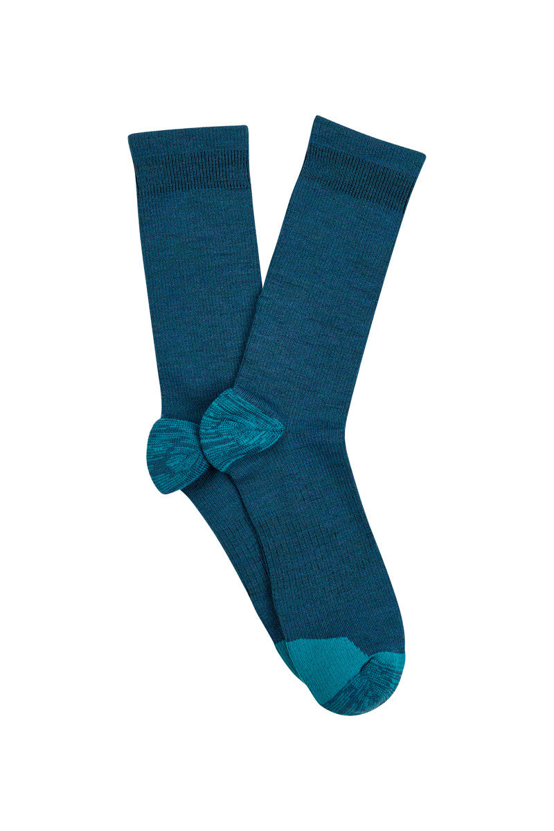Women's Overlander® Merino Wool Lifestyle Crew Socks- Teal Melange