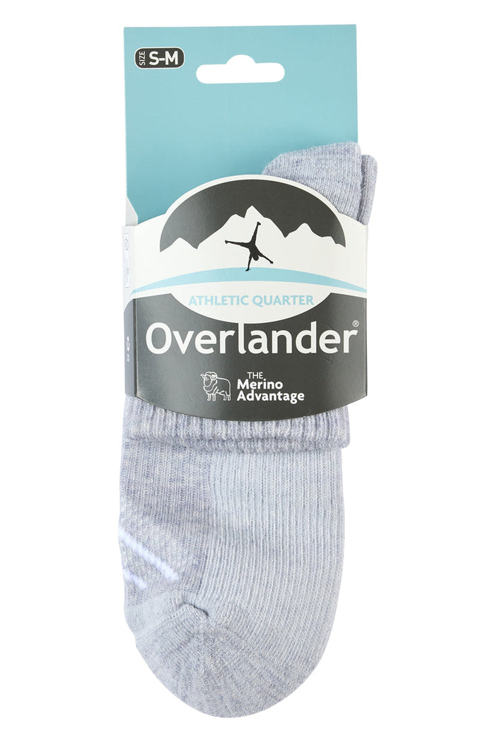 Merino Athletic- Quarter - Grey Melange