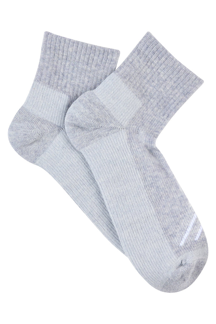 Merino Athletic- Quarter - Grey Melange