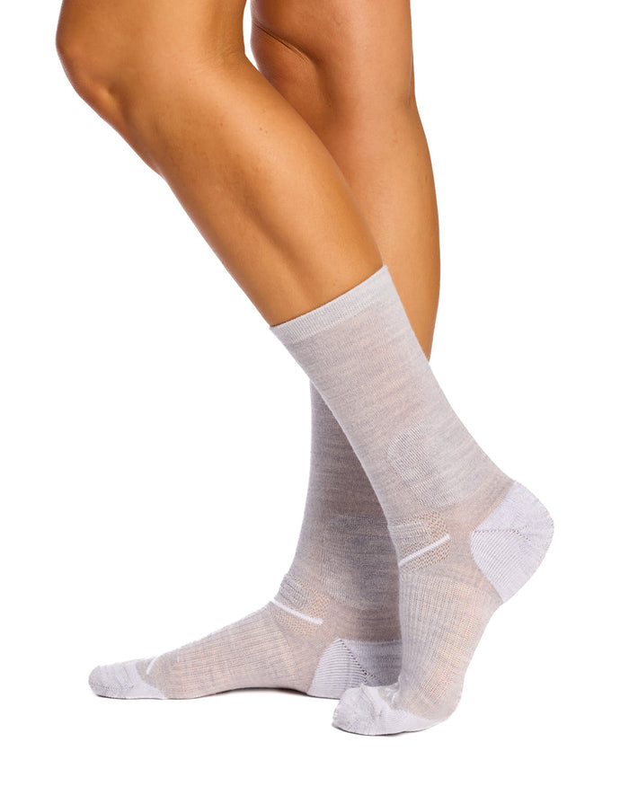 Merino Run Crew - Grey Melange