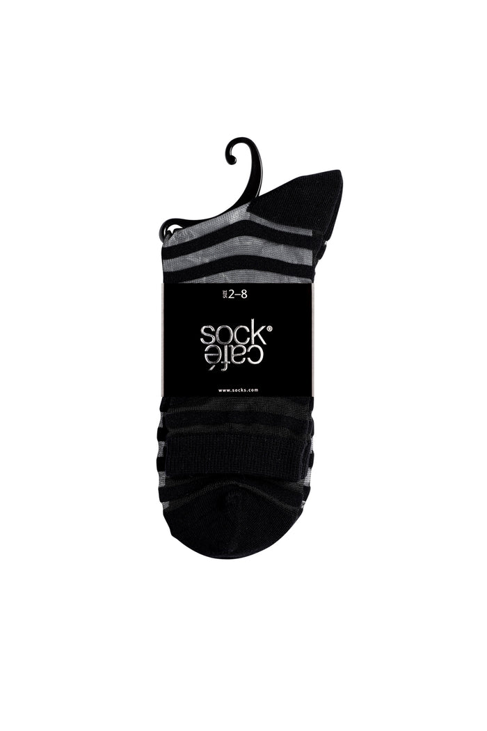 Sheer Socks - Stripe- Black