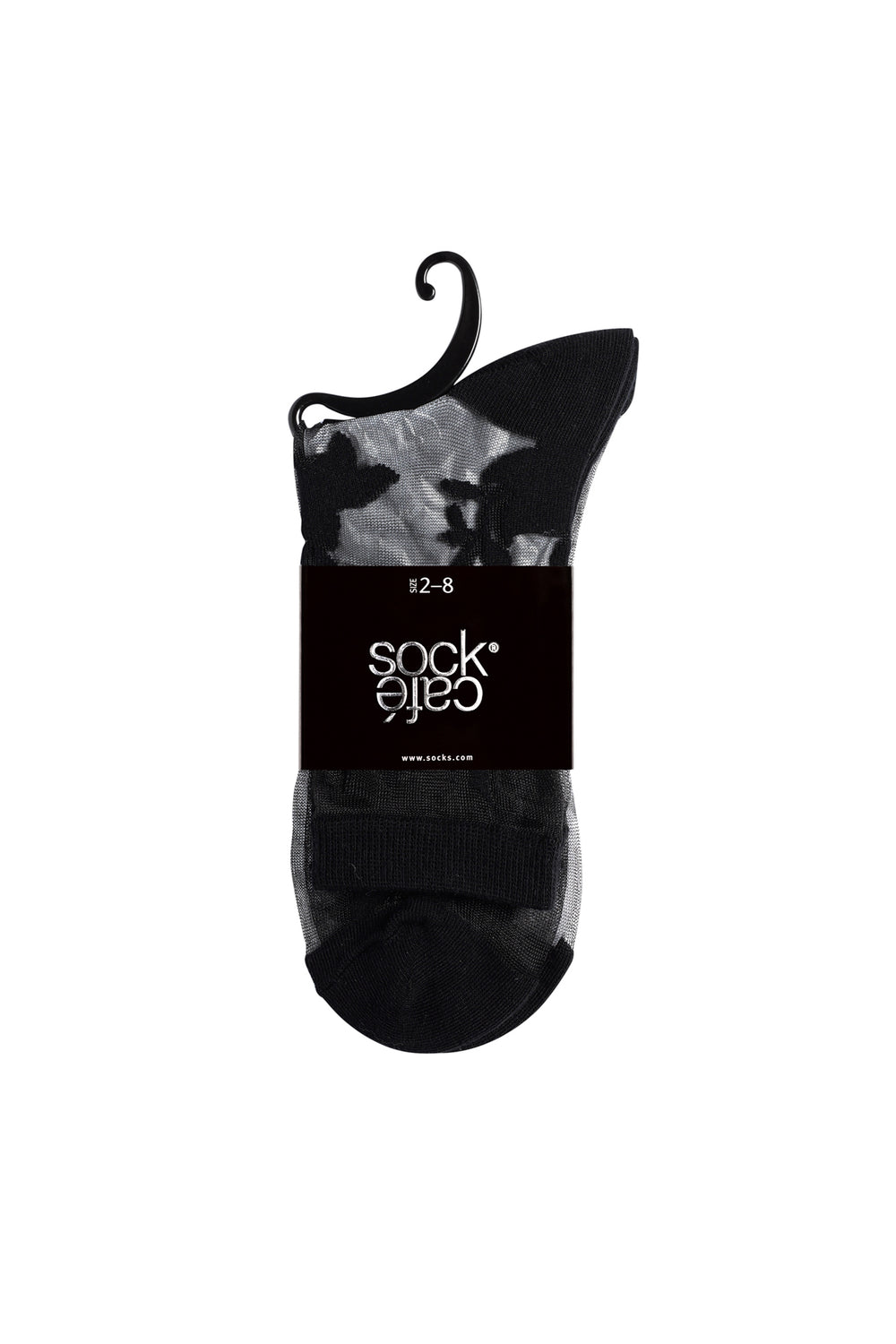 Sheer Socks- Floral- Black