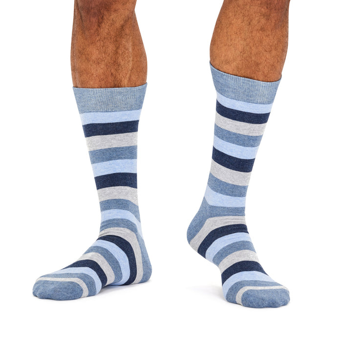 Men's Fine Cotton Fashion Socks - Multi Stripe