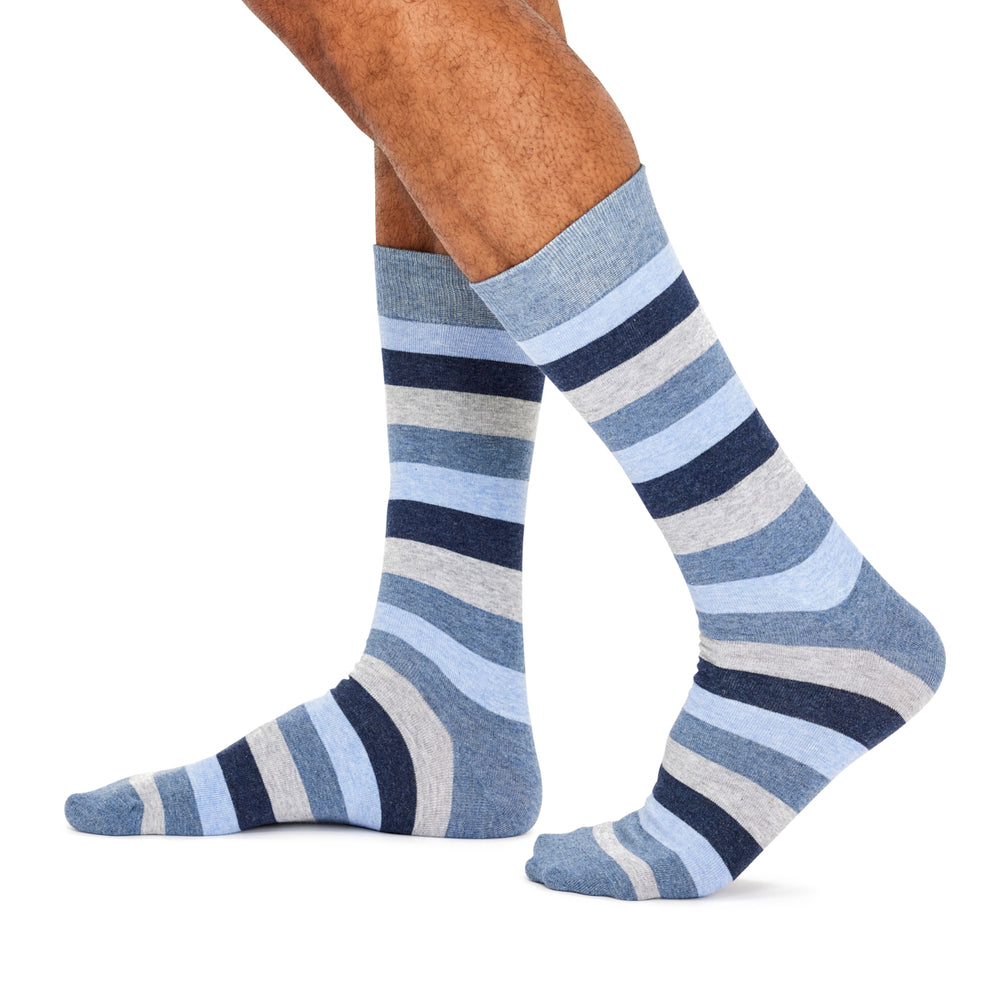 Men's Fine Cotton Fashion Socks - Multi Stripe