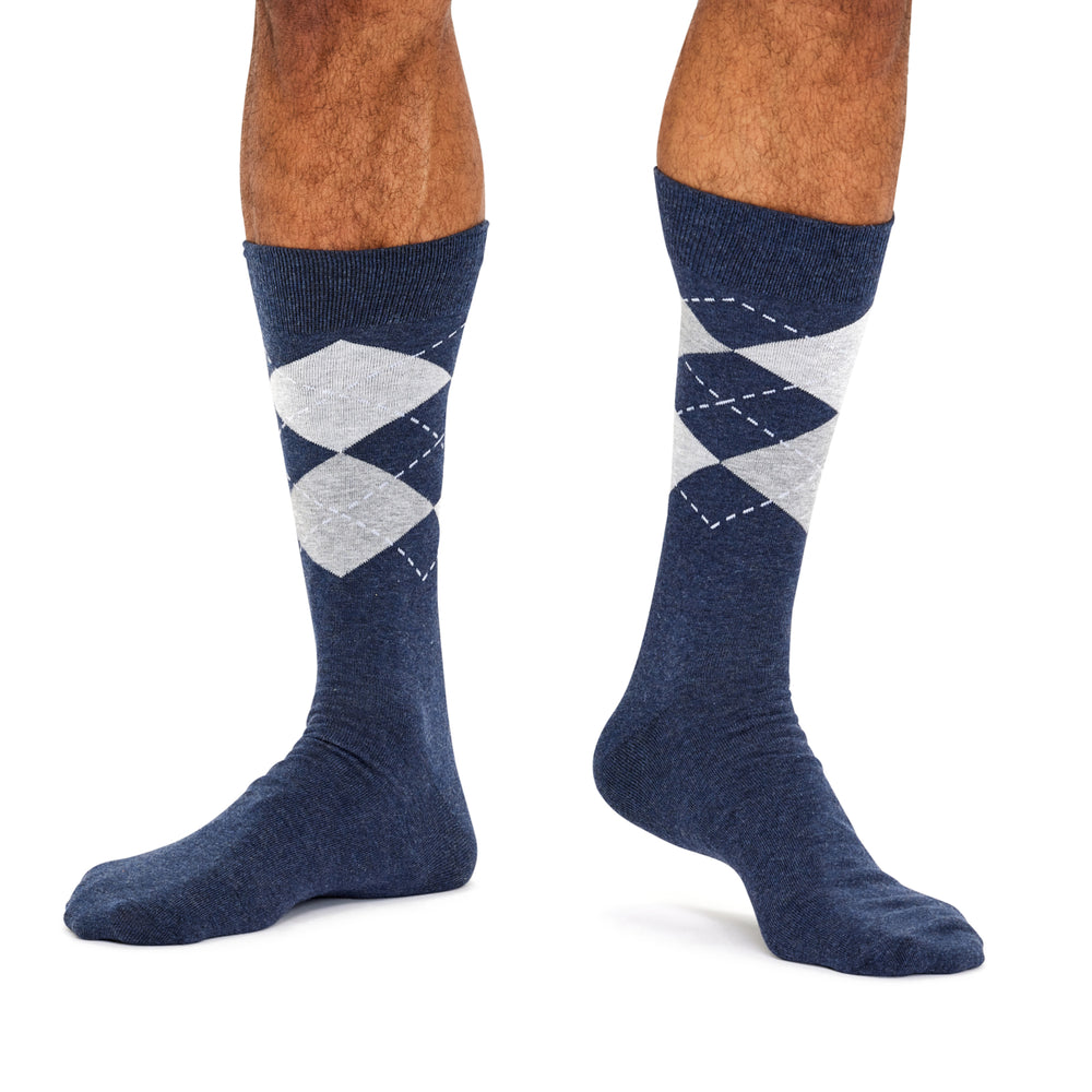 Men's Fine Cotton Fashion Socks - Argyle