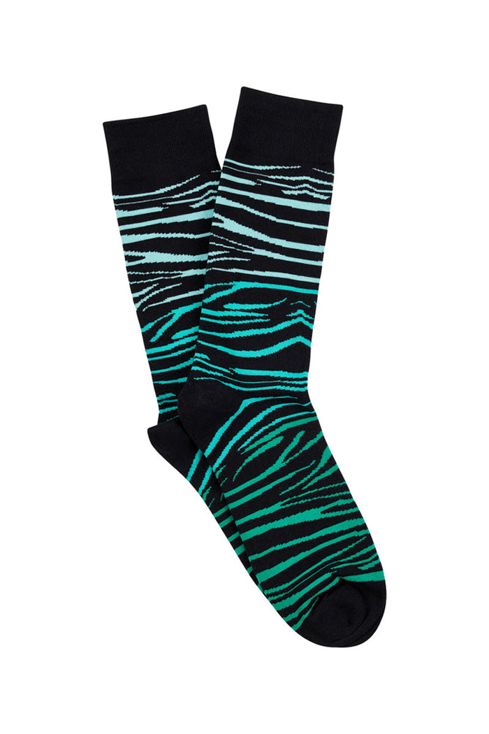 Men's Fine Cotton Fun Crew Socks - Zebra