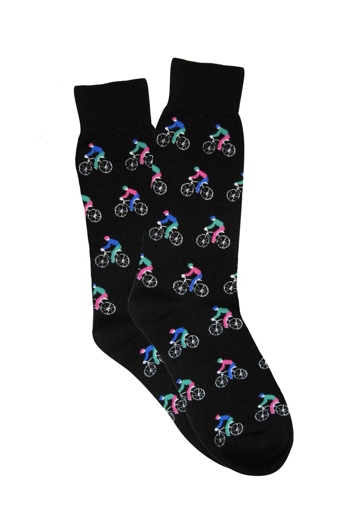 Men's Fine Cotton Fun Crew Socks - Cyclist