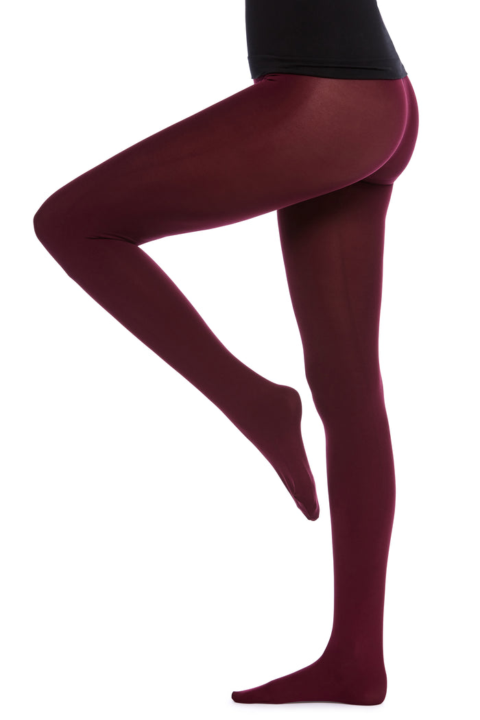 Italian 120 Denier Luxury Opaque Tights - Bordeaux