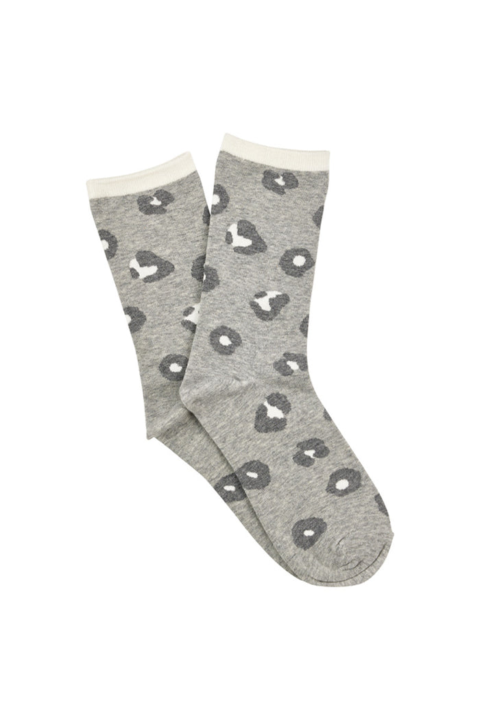 Women's Fine Cotton Crew Socks - Wild Leopard