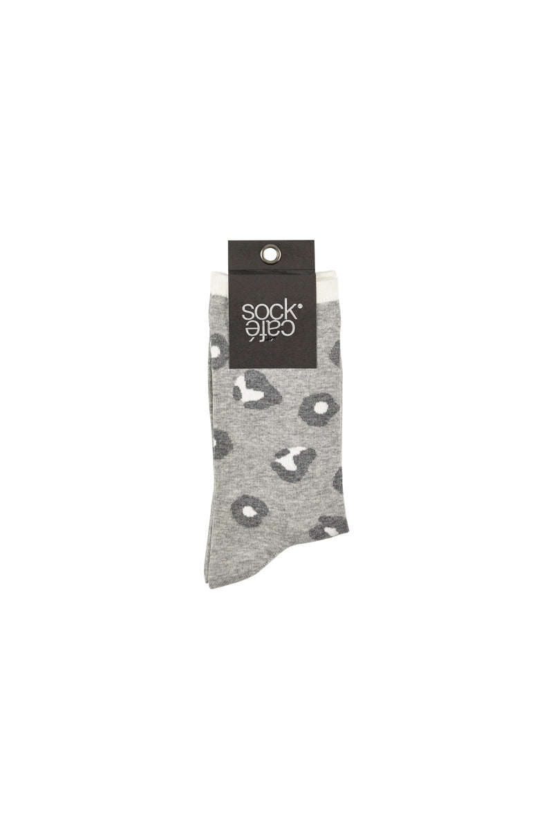 Women's Fine Cotton Crew Socks - Wild Leopard