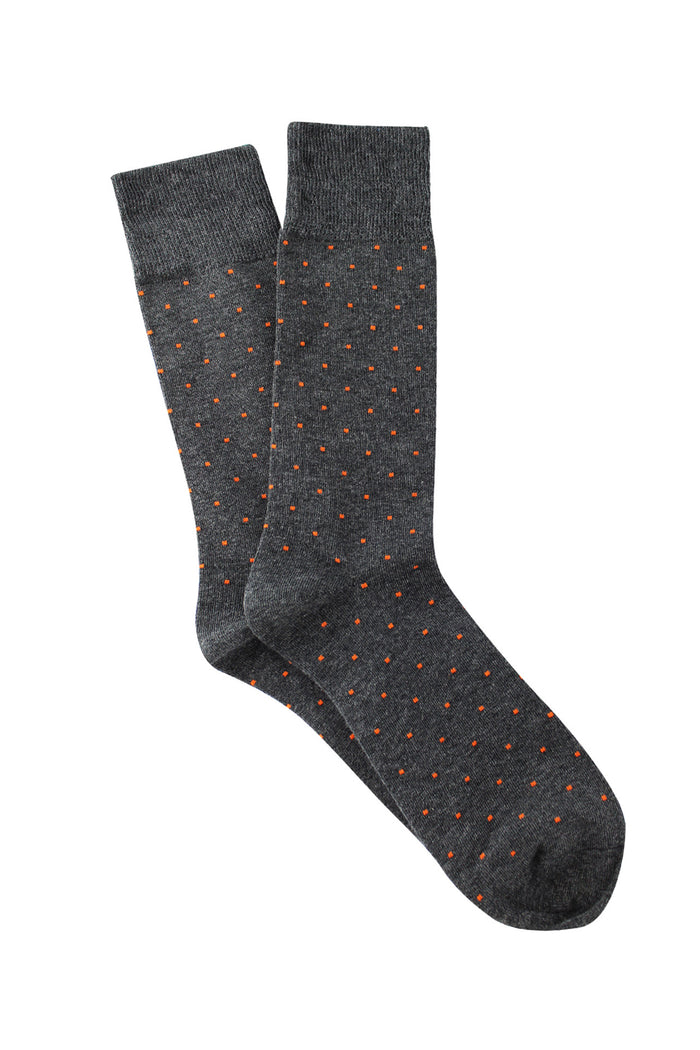 Men's Fine Cotton Fashion Socks - Brooklyn Block Charcoal