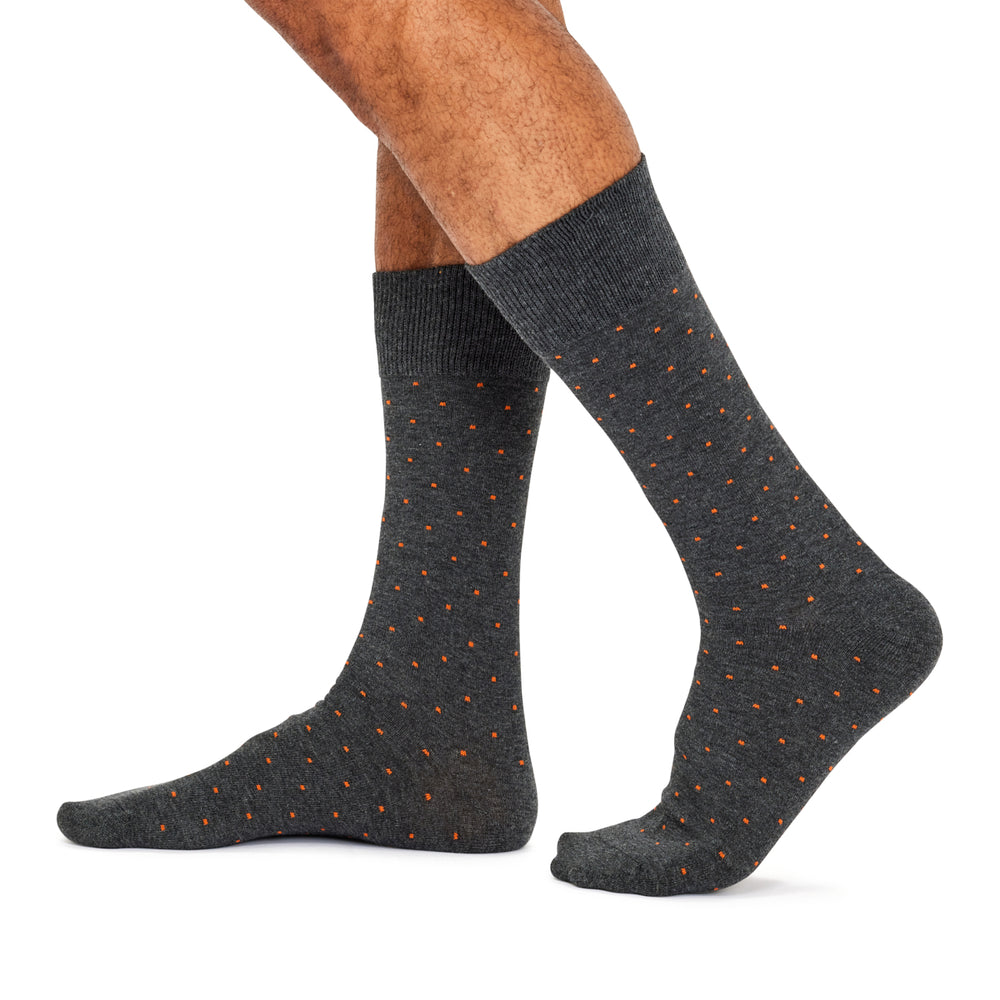 Men's Fine Cotton Fashion Socks - Brooklyn Block Charcoal
