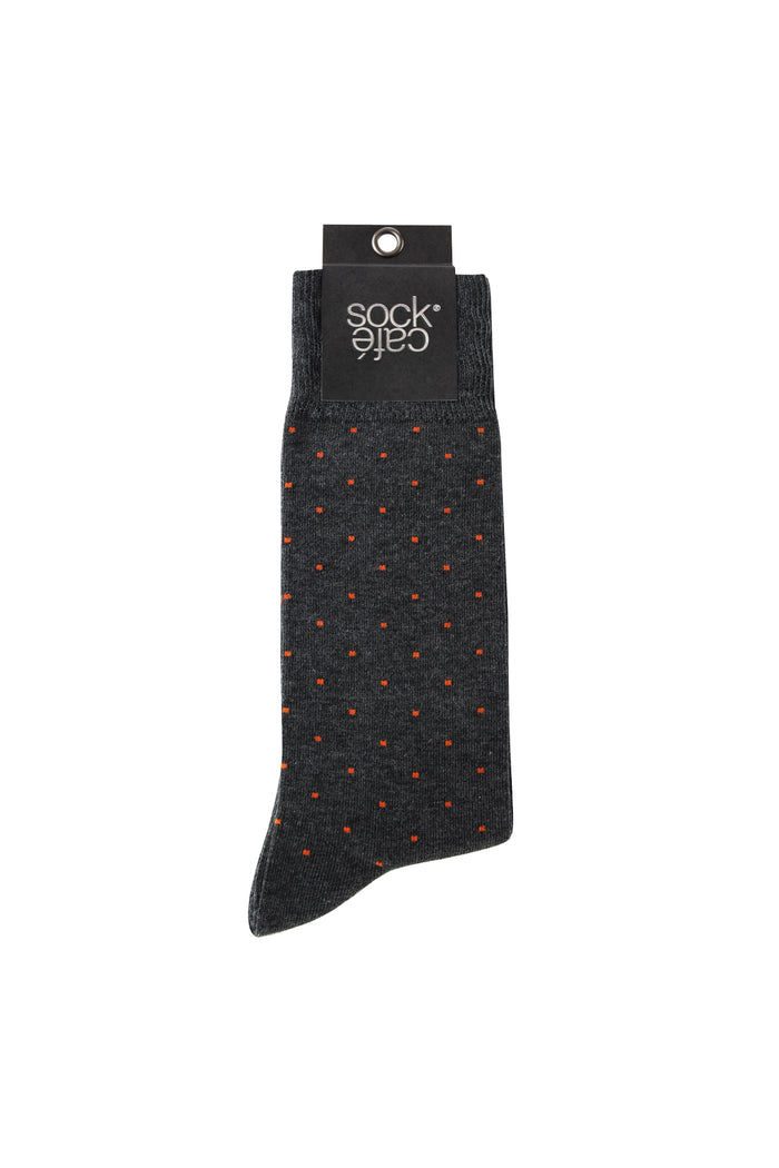 Men's Fine Cotton Fashion Socks - Brooklyn Block Charcoal