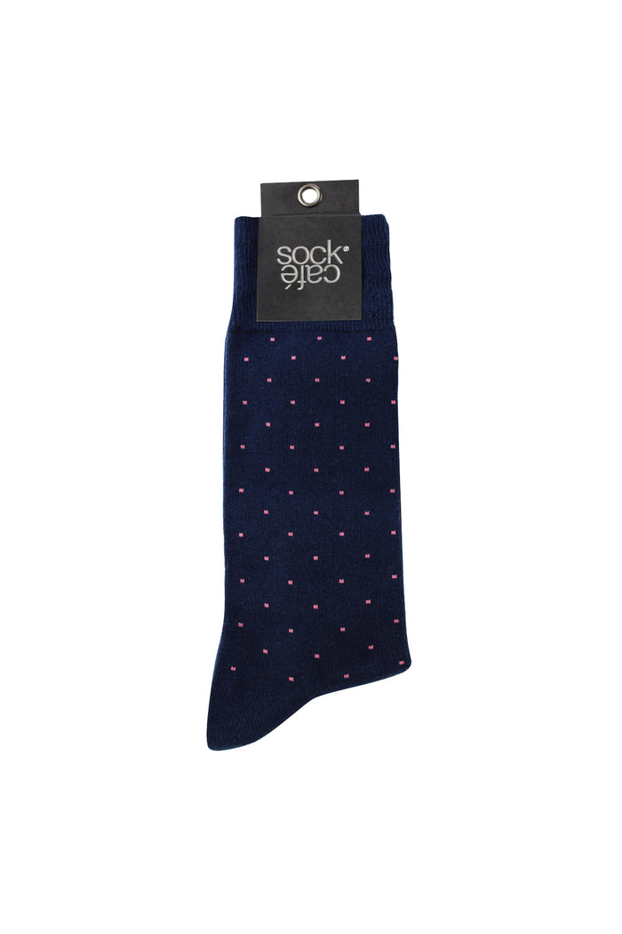 Men's Fine Cotton Fashion Socks - Brooklyn Block Navy
