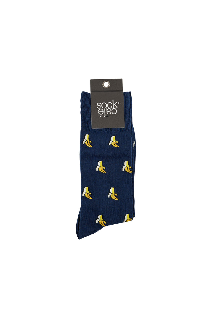 Men's Fine Cotton Fun Crew Socks - Bananas