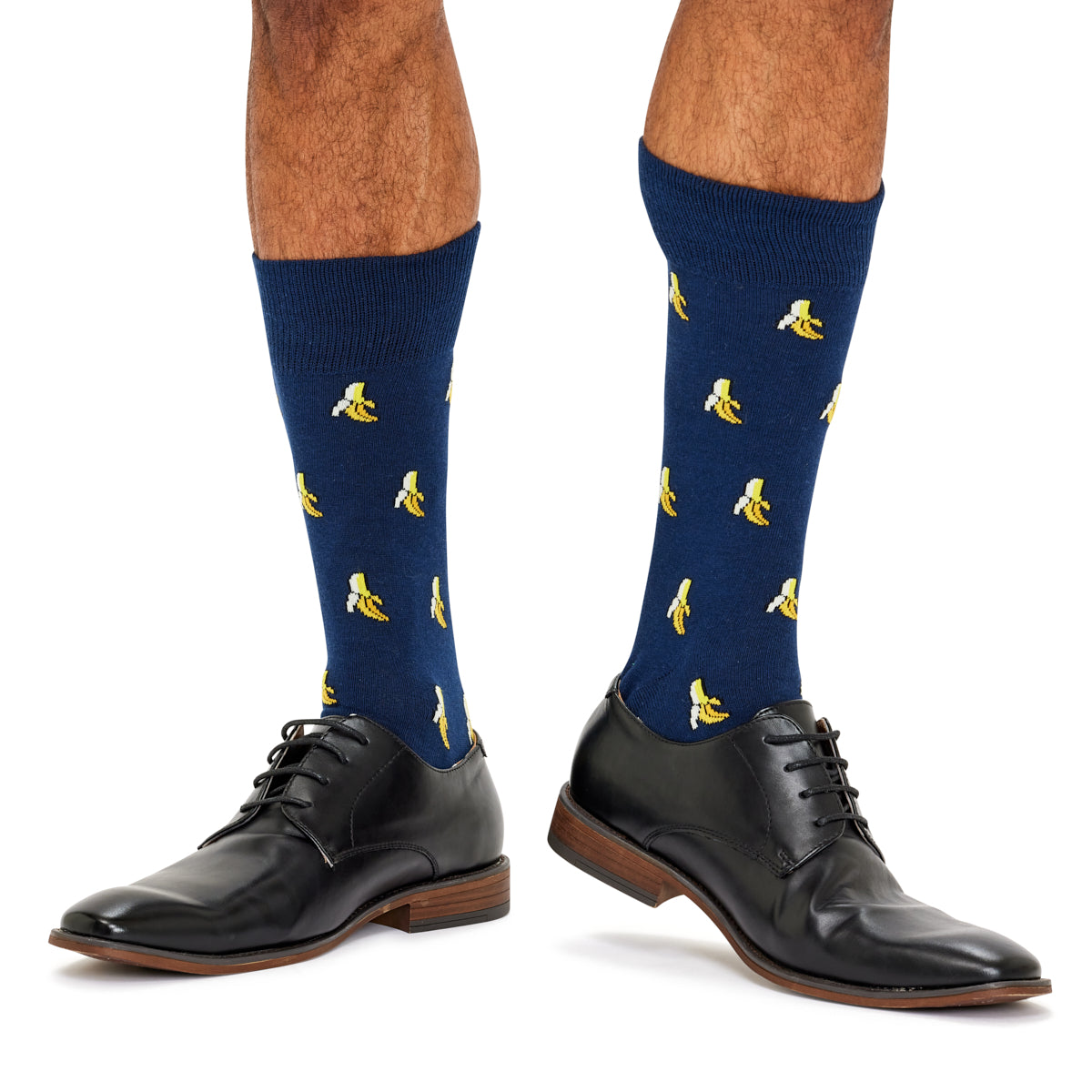 Men's Fine Cotton Fun Crew Socks - Bananas