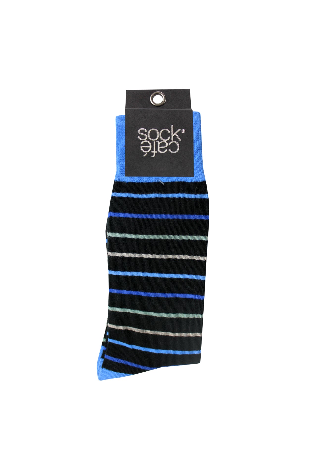 Men's Fine Cotton Fashion Socks - Blue Stripes
