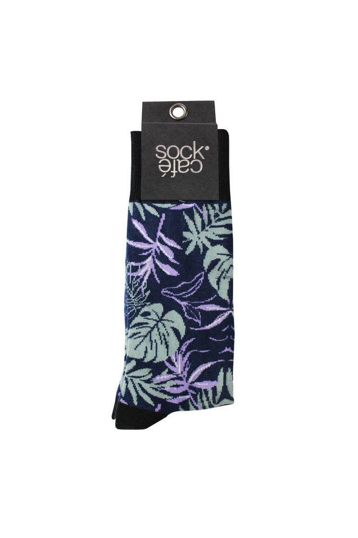 Men's Fine Cotton Fashion Socks - Panama Palm