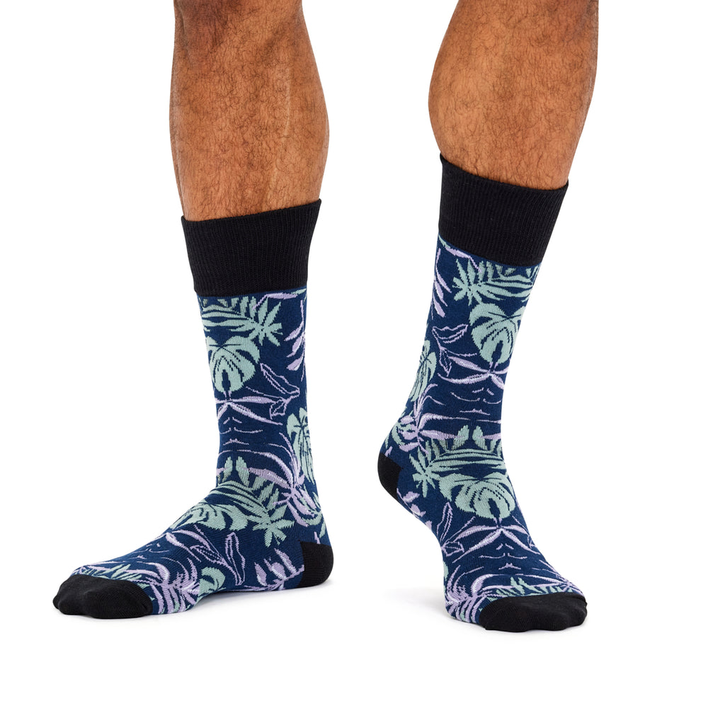 Men's Fine Cotton Fashion Socks - Panama Palm