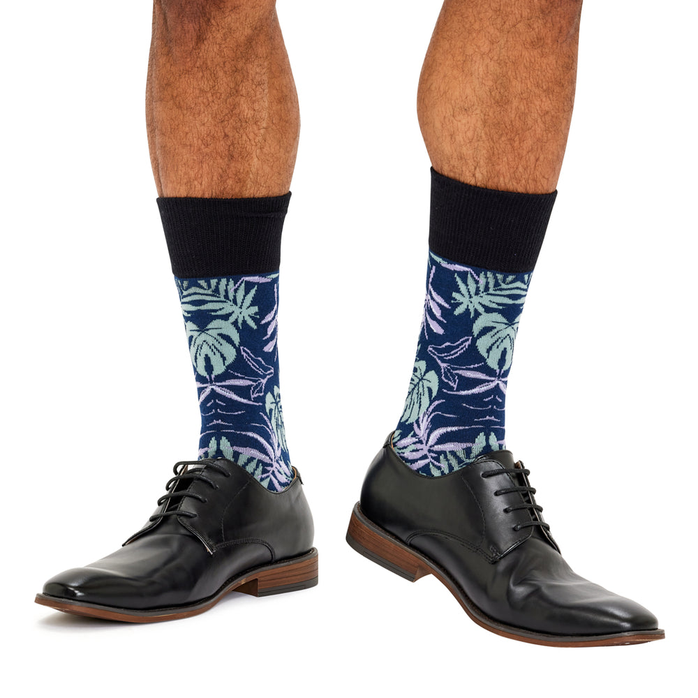 Men's Fine Cotton Fashion Socks - Panama Palm