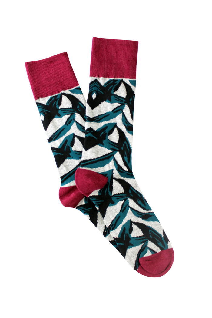 Men's Fine Cotton Fashion Socks - Lafayette Leaf