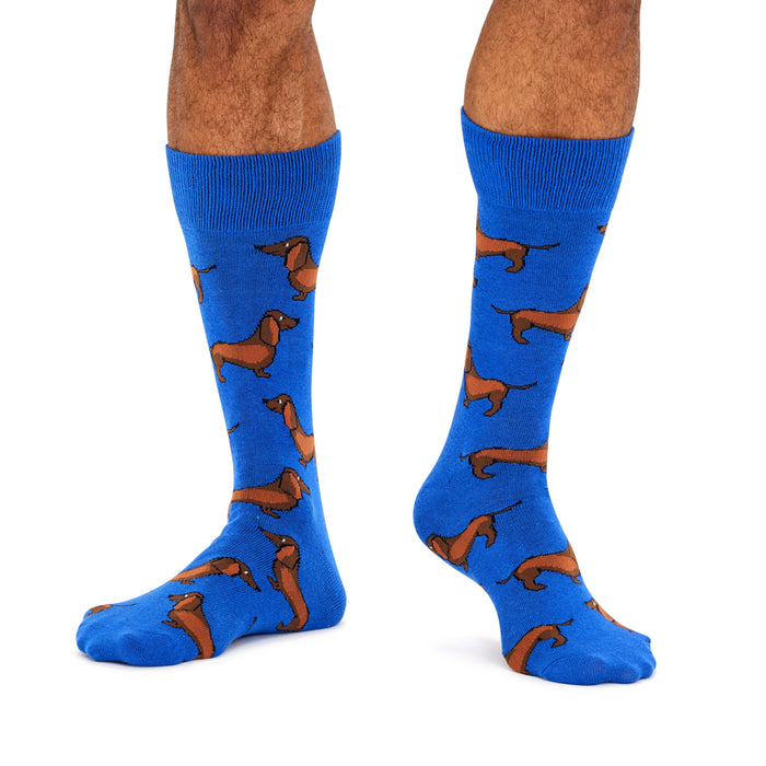 Sausage Dog Socks- Cobalt