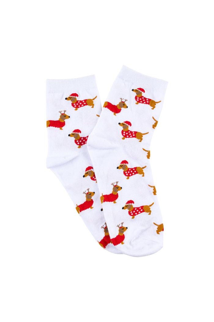 Quarter Socks - Christmas  Dachshund