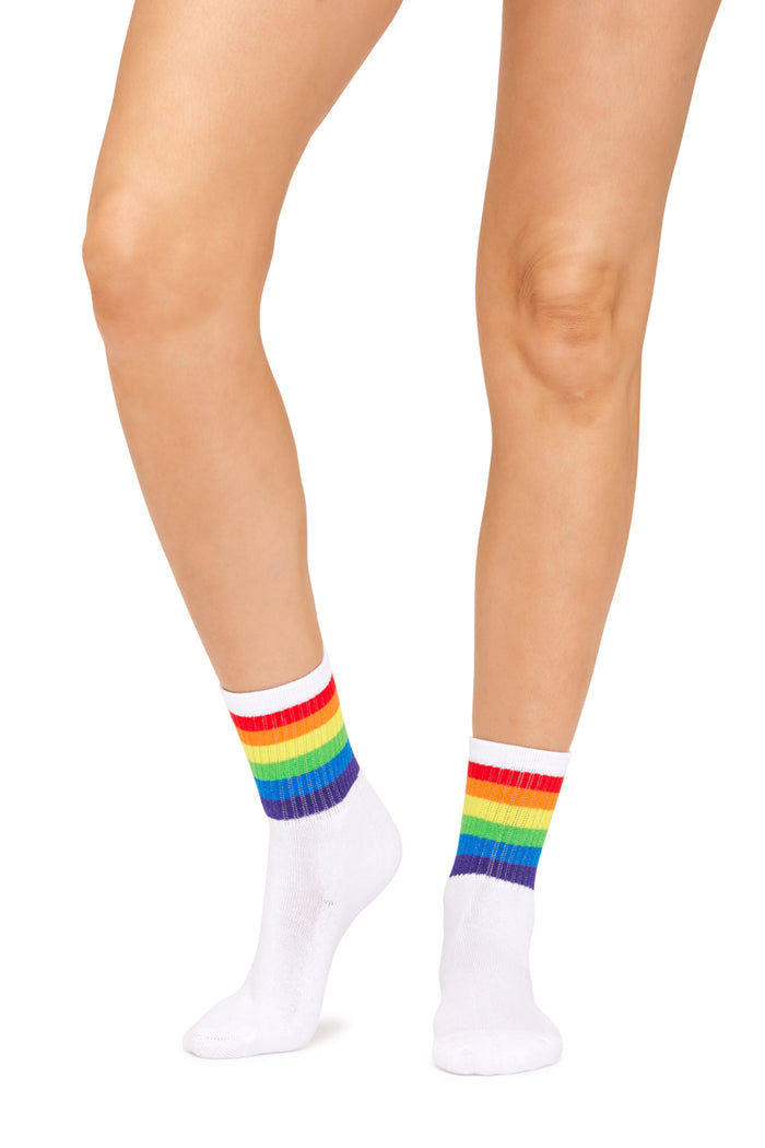 Pride Sporty Quarter Socks- White