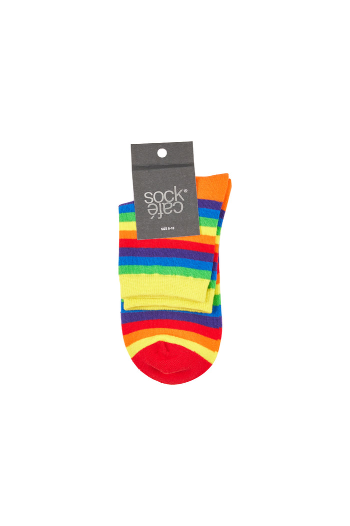 Quarter Socks- Rainbow Stripes