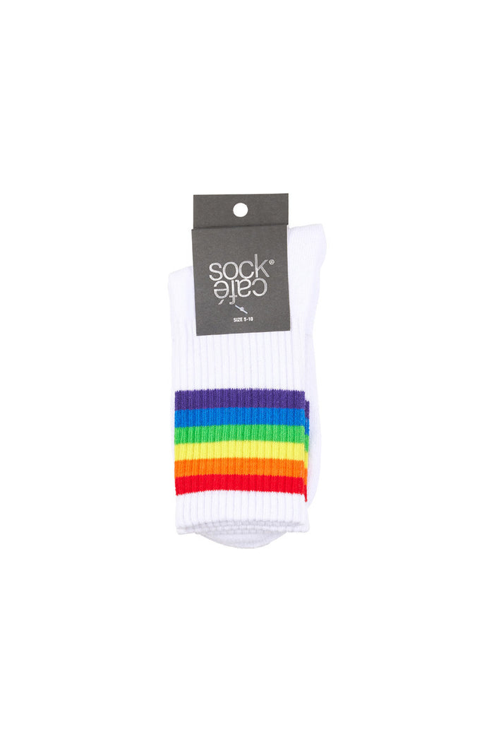 Pride Sporty Crew Socks- White
