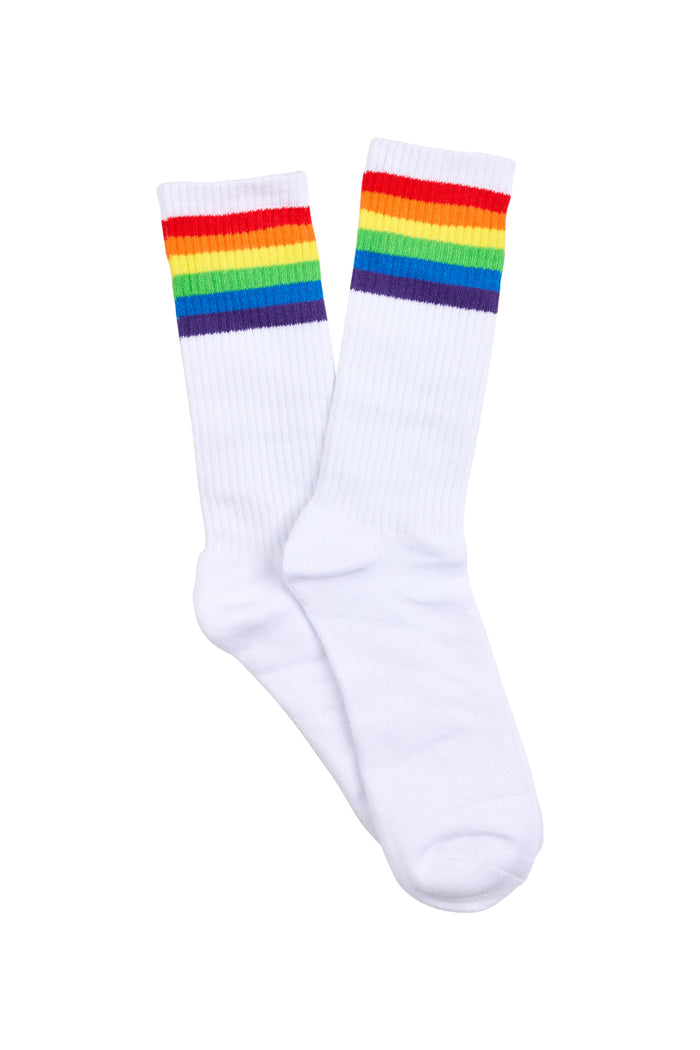 Pride Sporty Crew Socks - White