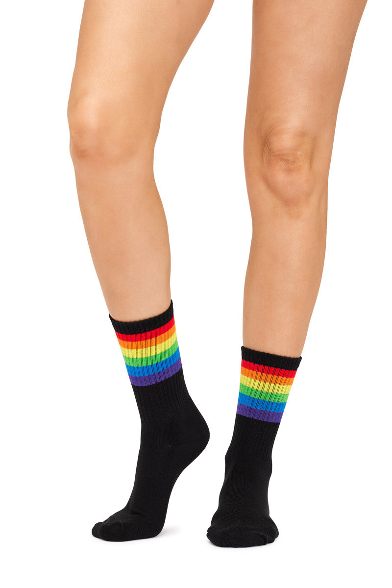 Pride Sporty Crew Socks- Black