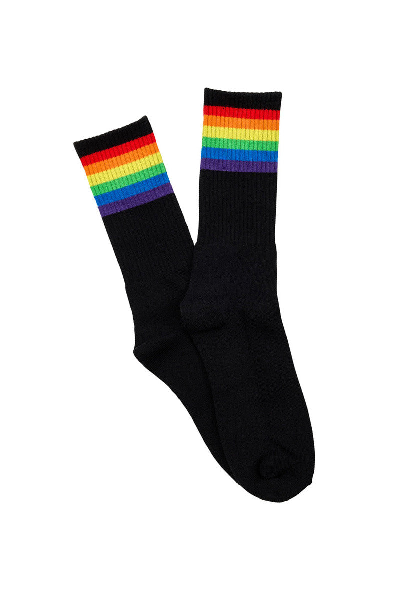 Pride Sporty Crew Socks- Black
