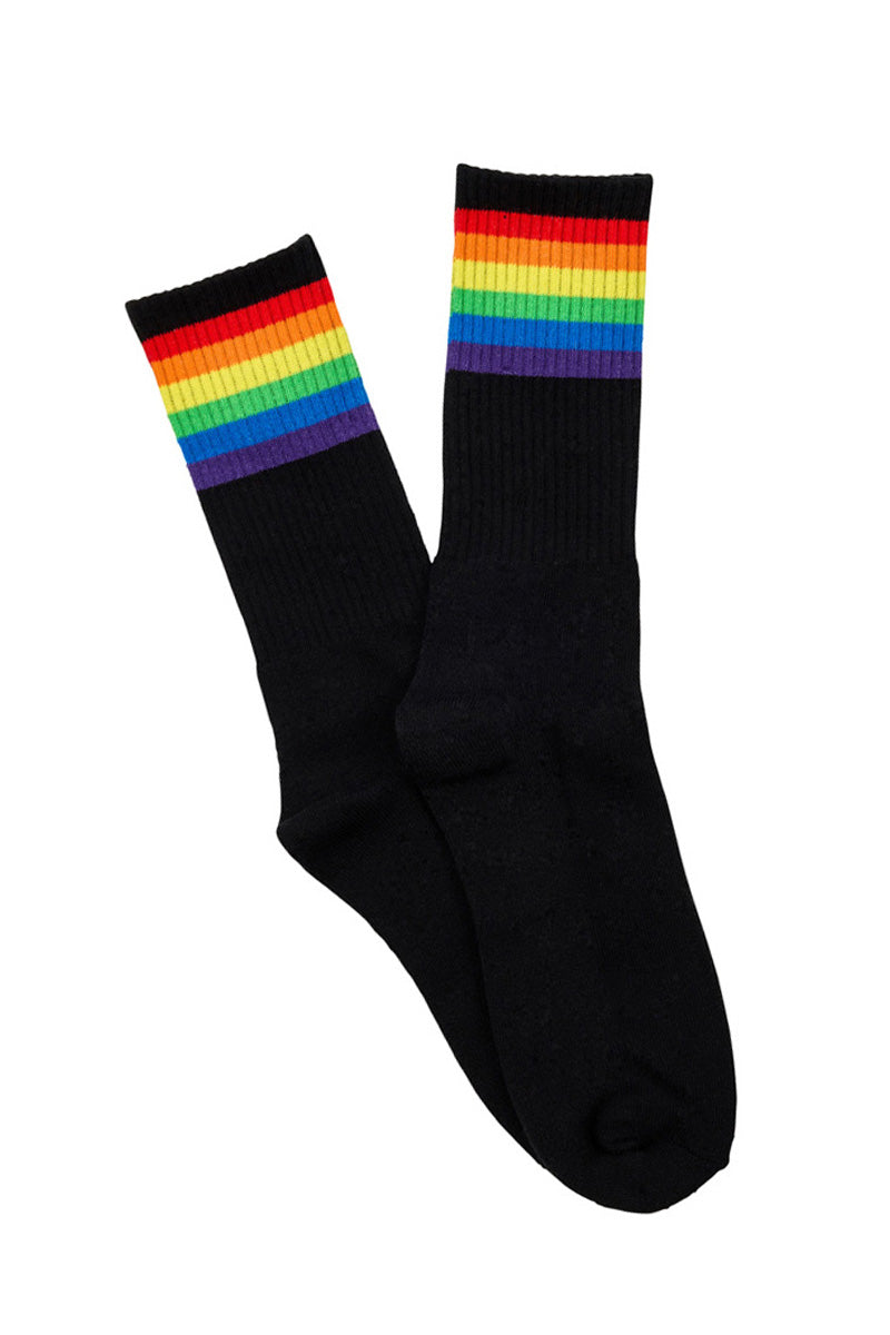 Pride Sporty Crew Socks-Black