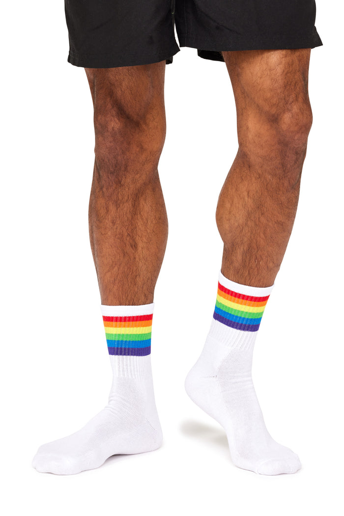 Pride Sporty Quarter Socks- White