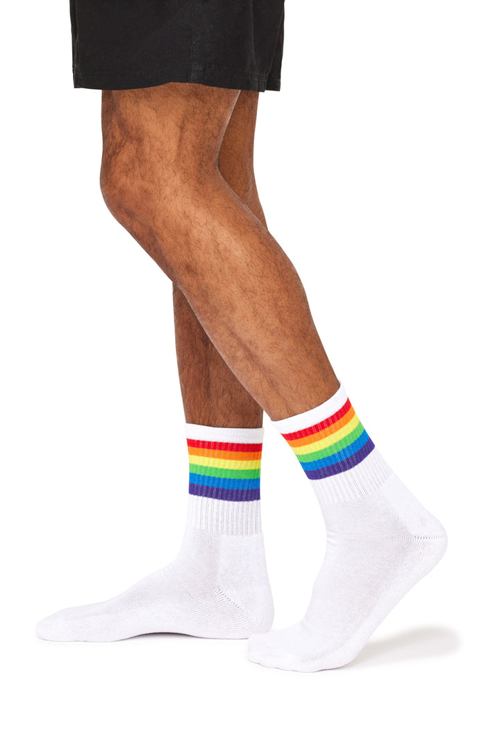 Pride Sporty Quarter Socks- White