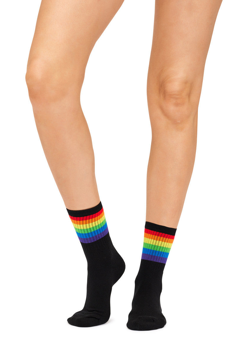 Pride Sporty Quarter Socks- Black