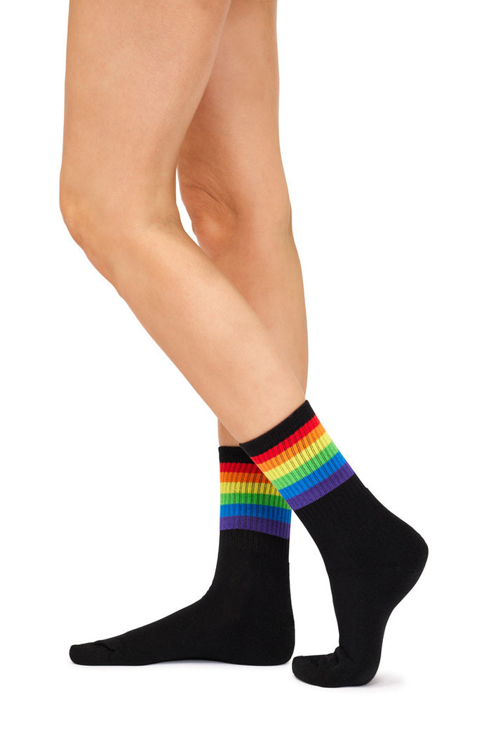 Pride Sporty Quarter Socks- Black