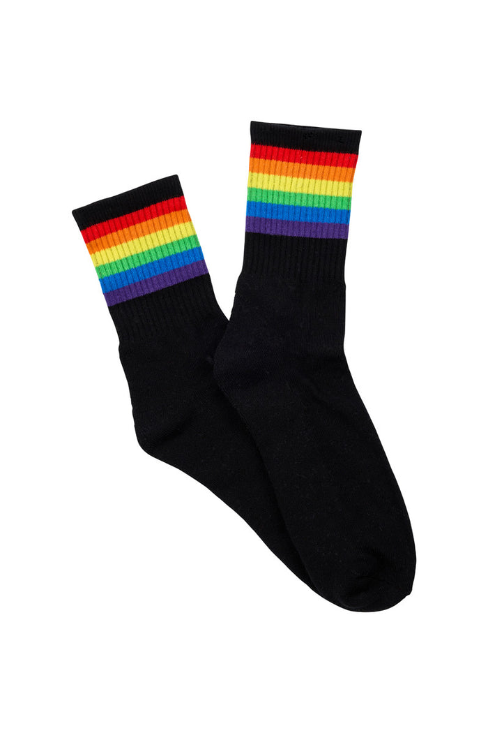 Pride Sporty Quarter Socks- Black