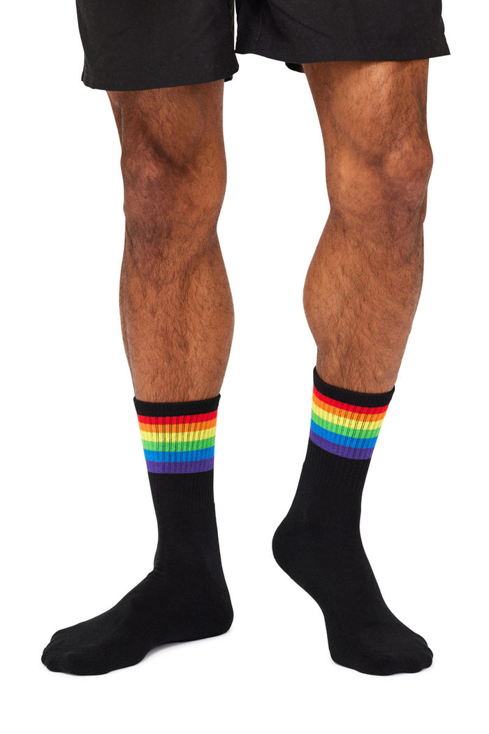 Pride Sporty Quarter Socks- Black