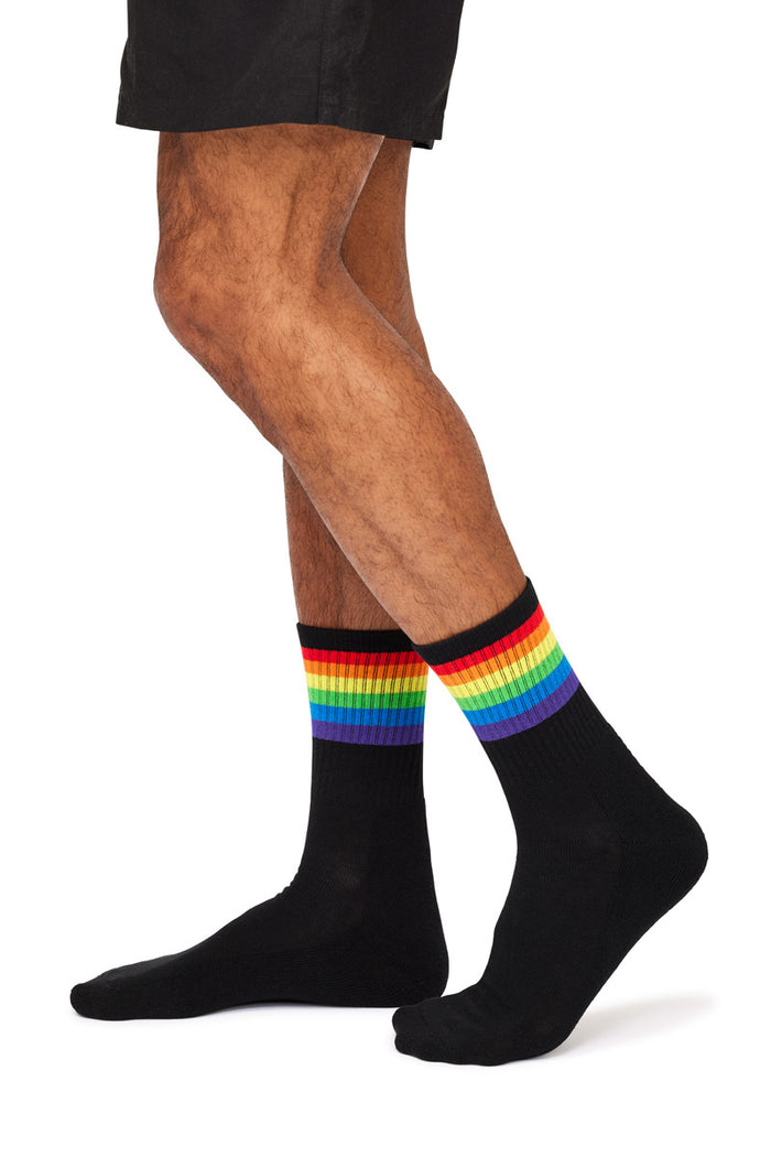 Pride Sporty Quarter Socks- Black