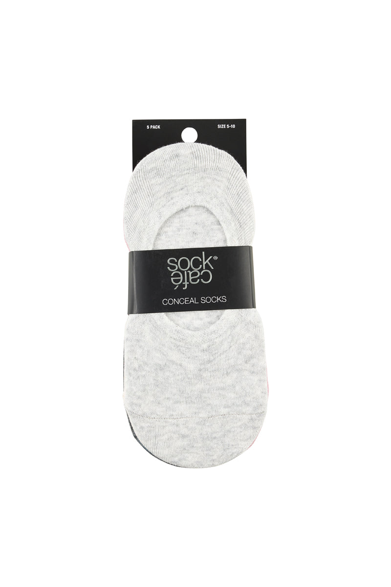 Conceal Socks - 5 Pack- Silver Heather