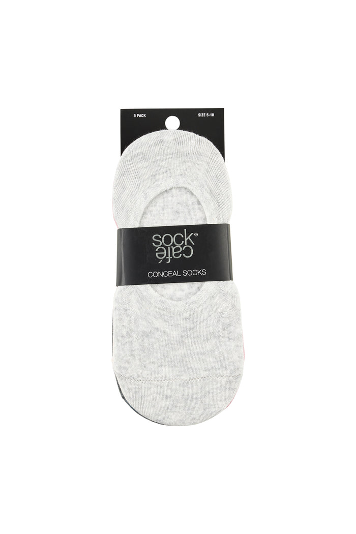 Conceal Socks - 5 Pack- Silver Heather