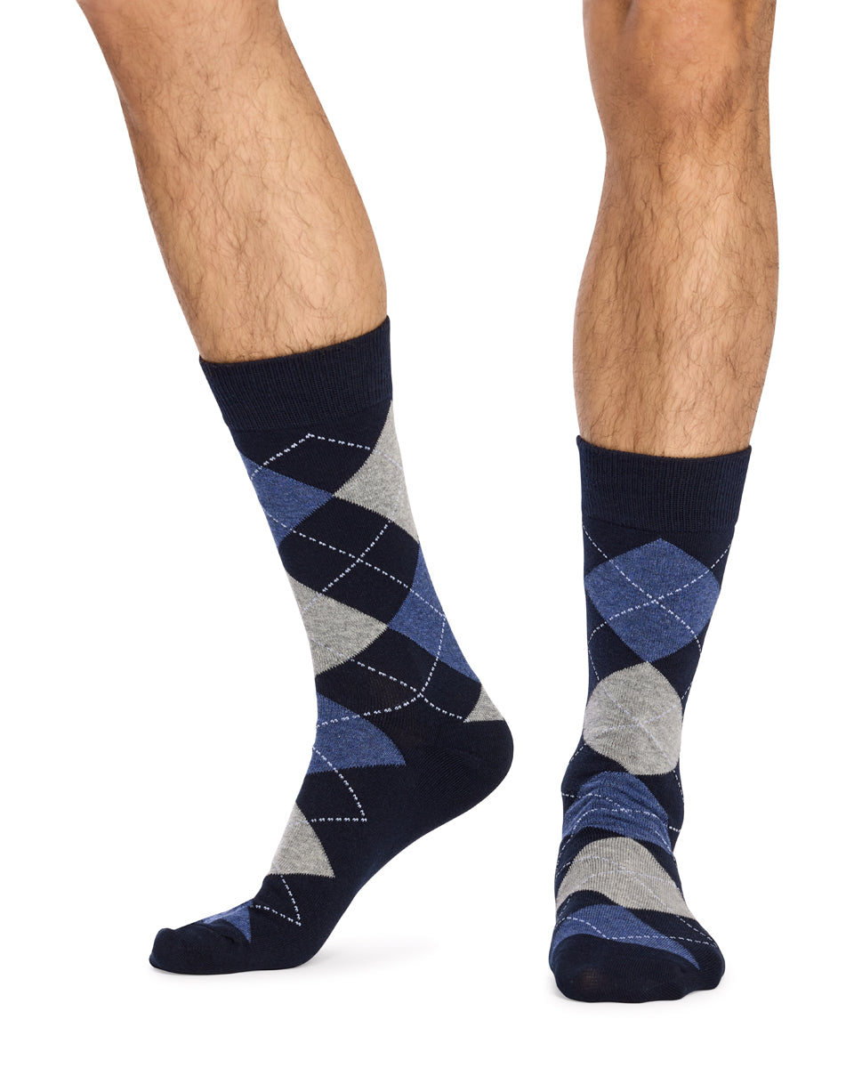 Argyle Crew Socks- 3 Pack