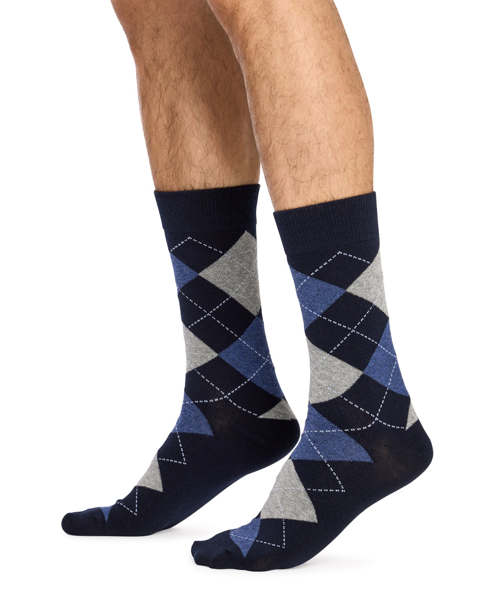 Argyle Crew Socks- 3 Pack