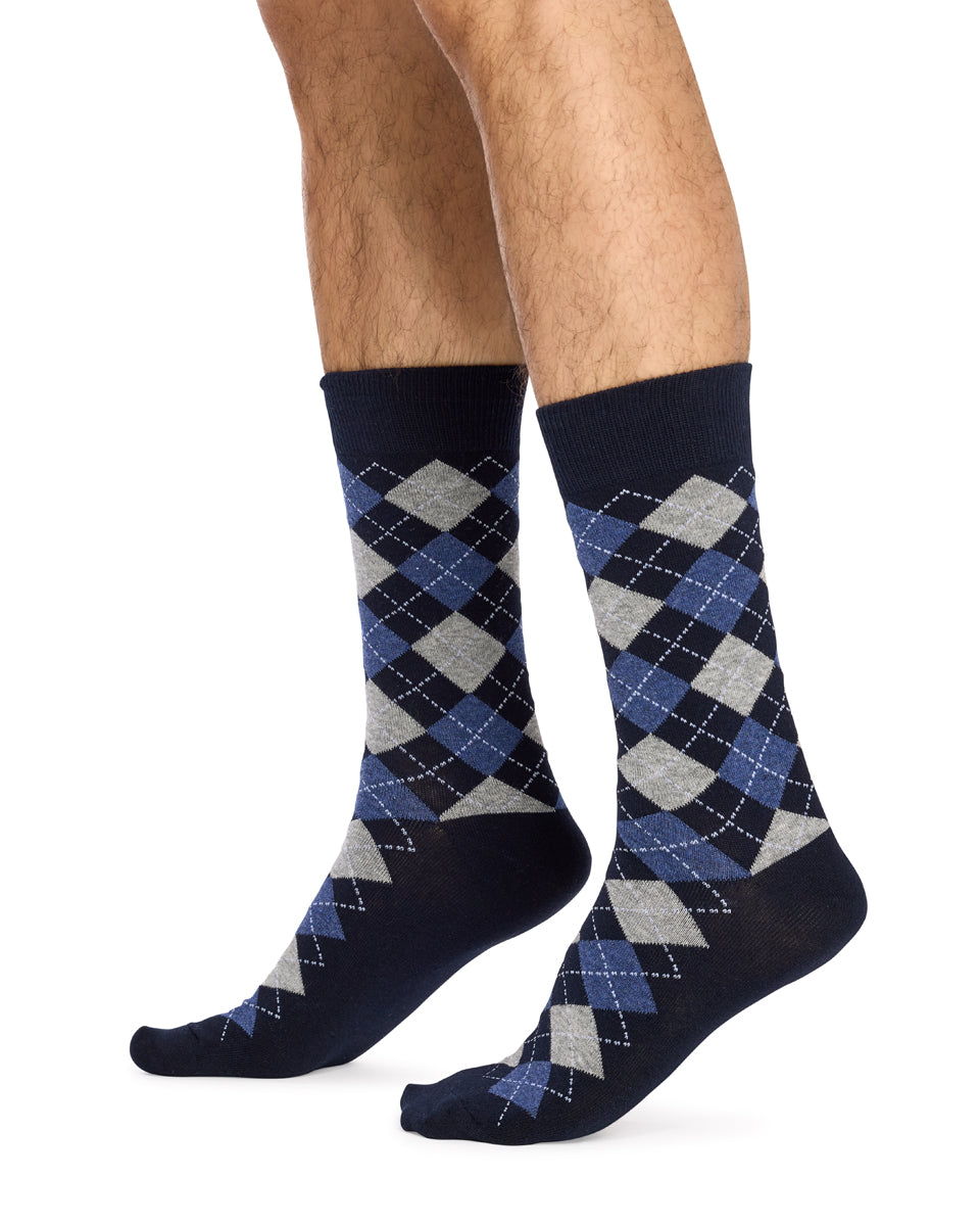 Argyle Crew Socks- 3 Pack