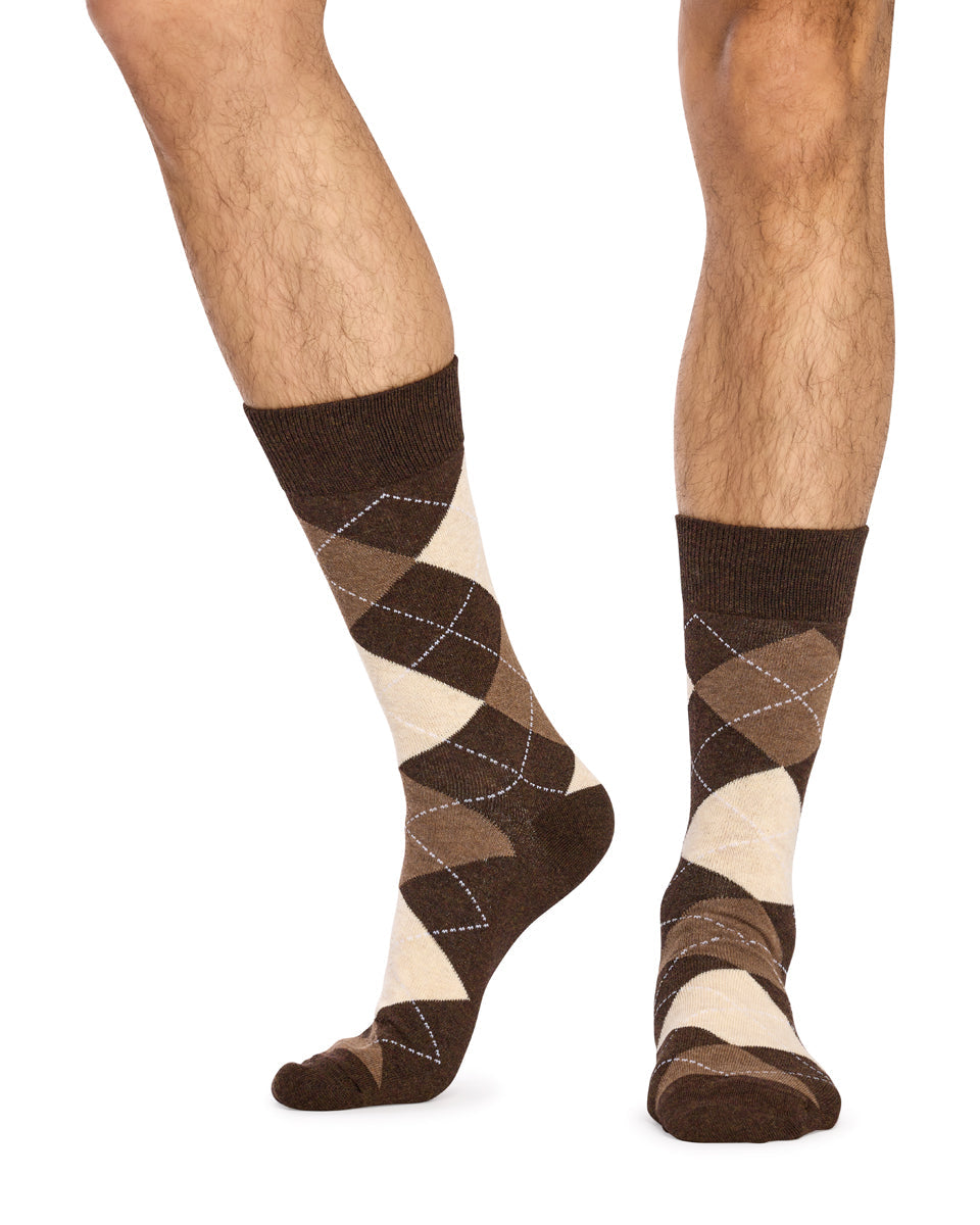 Argyle Crew Socks- 3 Pack