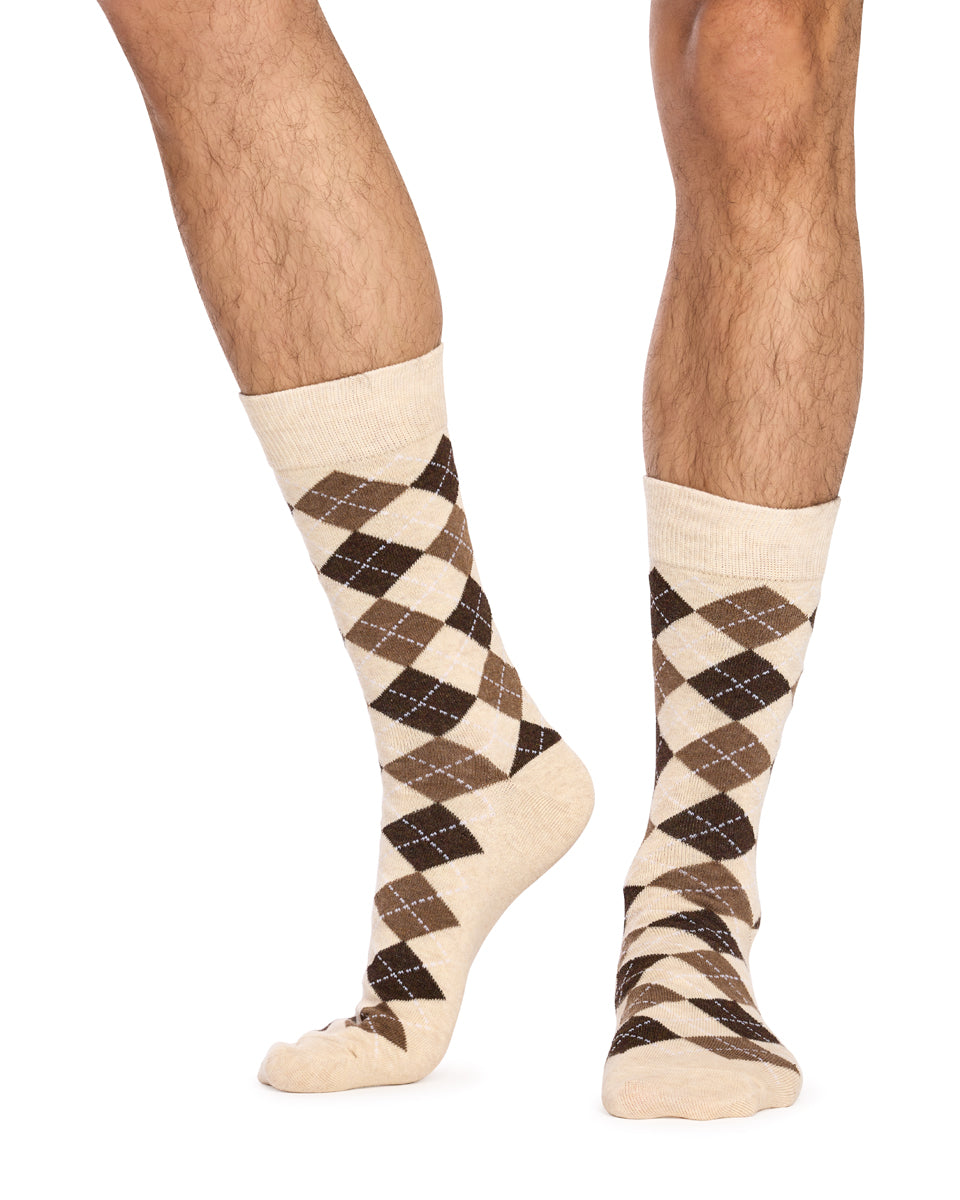 Argyle Crew Socks- 3 Pack